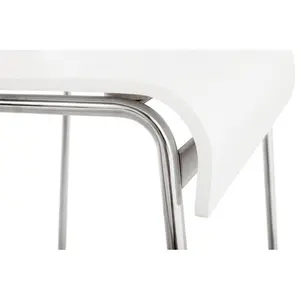 Macedo Counter Stool with Metal Frame Chrome/White