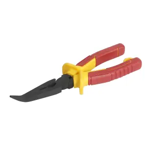 Erbauer 200mm VDE certified Bent long nose pliers