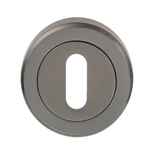 51mm Lock Profile Escutcheon Chamfered Edge Concealed Fix Black Nickel