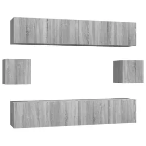 Berkfield 6 Piece TV Cabinet Set Grey Sonoma Engineered Wood