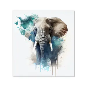 Majestic Elephant Splashart Premium Glass Kitchen Splashback W600mm x H600mm