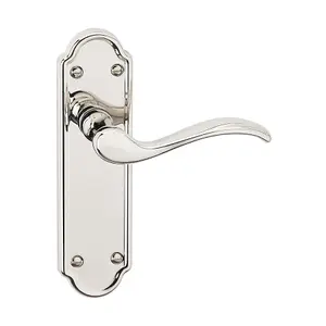 URBNLIVING 170mm Length 8 Pcs Lisbon Metal & Polished Nickel Latch Door Plain Handles Set