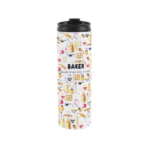 Baker Travel Mug - Novelty Trades Gift Stainless Steel Vacuum-Sealed Double-Walled Hot/Cold Drinks Travel Flask