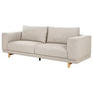 3 Seater Fabric Sofa Light Beige NIVALA