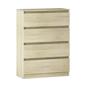 SunDaze Chest of Drawers Storage Bedroom Furniture Cabinet 4 Drawer Oak 70x40x95.5cm