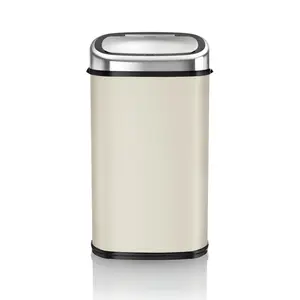 Steel Motion Sensor Rubbish Bin - 58L Almond