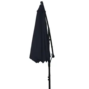 SunDaze 3M Black Cantilever Garden Banana Parasol with Adjustable Crank Patio Shade