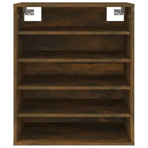 Berkfield Shoe Cabinet Smoked Oak 60x35x70 cm Engineered Wood