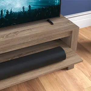 AVF Calibre Sound 1.2m TV Stand with Sliding Shelf, for TVs up to 60" - Rustic Sawn Oak