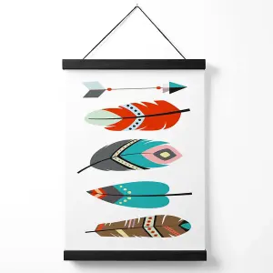 Tribal Feathers Medium Poster with Black Hanger