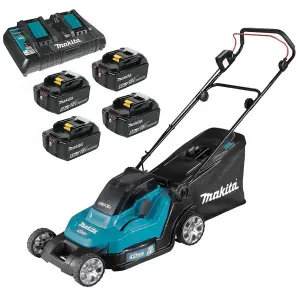 Makita DLM432 Twin 18v / 36v LXT Cordless 43cm Lawn Mower Soft Start 4 x 5AH