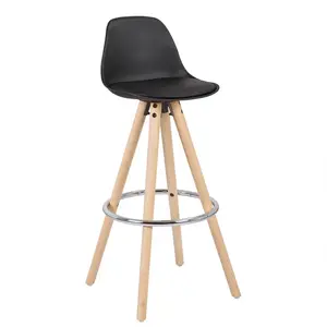 Ayala Upholstered Counter Stool with Solid Wood Frame (Set of 2) Black