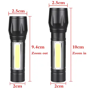 Pocket High Powered LED Torch Rechargeable Military Grade with Case