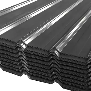 129cm L Building Roof Cladding Metal Roof Panels Charcoal Black Set of 6