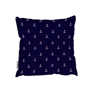 Cushions - White & Red Anchors on Navy (Cushion) / 60cm x 60cm