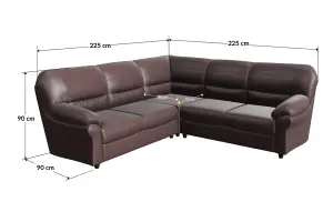 Saga Leather Double Corner Sofa