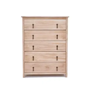 Portofino 5 Drawer Chest of Drawers Drop Brass Handle