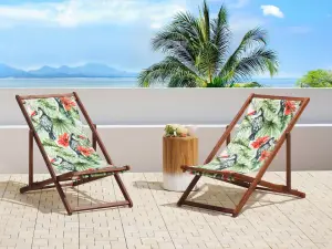 Sun Lounger Wood Dark Brown ANZIO