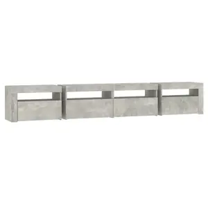 Berkfield TV Cabinet with LED Lights Concrete Grey 240x35x40 cm