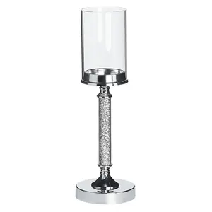 Candle Holder ABBEVILLE Glass Silver