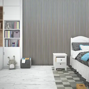 Wood Slat Wall Panels - Natural Oak with Black Acoustic Felt - 2400x600x22mm - Premium Quality by Proclad