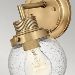 Luminosa Hinkley Poppy Bathroom Wall Lamp Heritage Brass, IP44