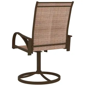 Berkfield Garden Swivel Chairs 2 pcs Textilene and Steel Brown