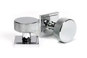 From The Anvil Polished Chrome Brompton Mortice/Rim Knob Set (Square)