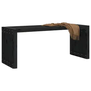 Berkfield Garden Bench Extendable Black 212.5x40.5x45 cm Solid Wood Pine