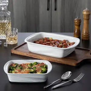 2-Piece Porcelain China Baking Pan Set