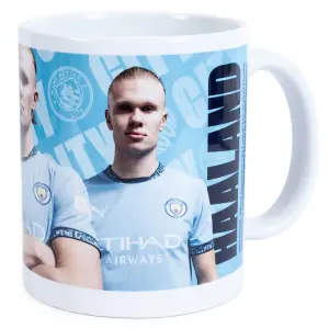 Manchester City FC Erling Haaland Mug Sky Blue/White (One Size)