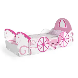 Princess Carriage Novelty Junior Toddler (140x70cm) Kids Bed, Bedroom Furniture