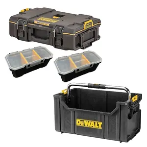 Dewalt Toughsystem 2.0 DS280 Tote Tool Box + Stackable Toolbox Organisers Case