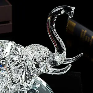 London Boutique Decorative Crystal Glass Animal Elephant Ornament Figurines Giftware Present Mother Child (Mother and Child)