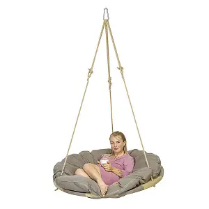 Swing Nest Hanging Chair - Spruce Wood/Poly-Acrylic - L120 x W140 cm - Taupe