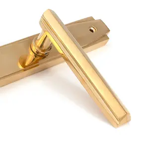 Polished Brass Art Deco Slimline Lever Espag. Lock Set