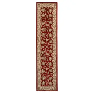 Gold Red Classical Oriental Floral Area Rug 200cm x 290cm