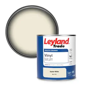 Leyland Trade Vinyl Matt Walls & Ceilings Emulsion Paint Oyster White (RAL 1013) 1L