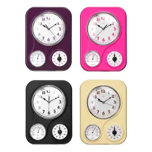 Maison by Premier Hot Pink Timer/Temperature Display Wall Clock