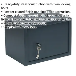 Heavy-Duty Floor and Shelf Mounted Security Safe with Dual Bolt Lock and 2 Keys