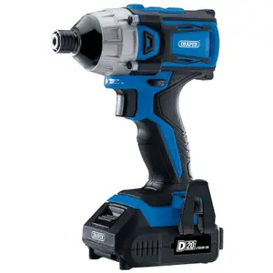 Draper  D20 20V Brushless Impact Driver, 1/4" Hex, 180Nm, 2 x 2.0Ah Batteries, 1 x Charger 86958