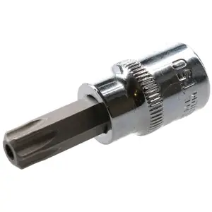 T50 3/8" Drive Tamper Proof Torx Star Bit 48mm Tamper Torx Chrome Vanadium Steel