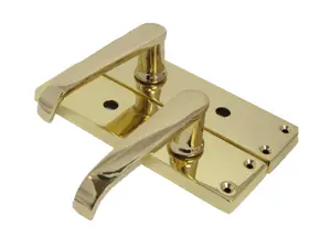 Door Handles Straight Bath Lock Handle - Brass 150 x 40mm