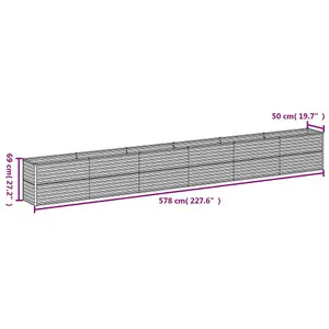 Berkfield Garden Raised Bed 578x50x69 cm Corten Steel