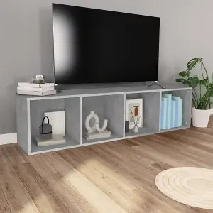 Berkfield Book Cabinet/TV Cabinet Concrete Grey 36x30x143 cm Engineered Wood