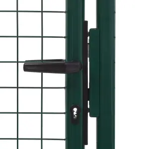 Berkfield Fence Gate Steel 100x125 cm Green