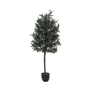 Artificial Plant Fake Olive Tree Home Decorative in Black Plastic Pot H190 cm