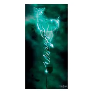 Harry Potter Doe Always Patronus Canvas Print Black/Blue (50cm x 100cm)