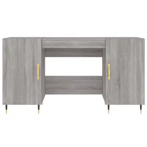 Berkfield Desk Grey Sonoma 140x50x75 cm Engineered Wood