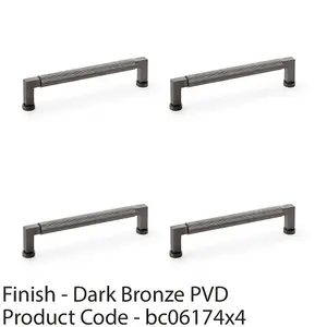 4 PACK - Square Knurled Pull Handle - Dark Bronze - 160mm Centres Premium Drawer Door